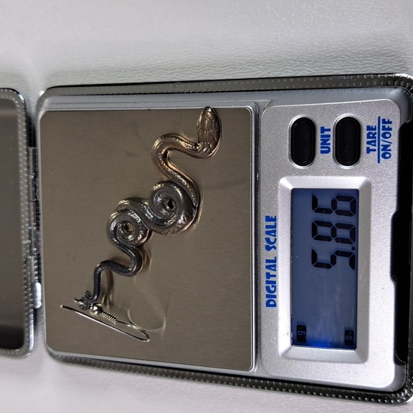 Patina Snake Vintage Sterling Silver Dangle Earrings - Picture 6 of 13